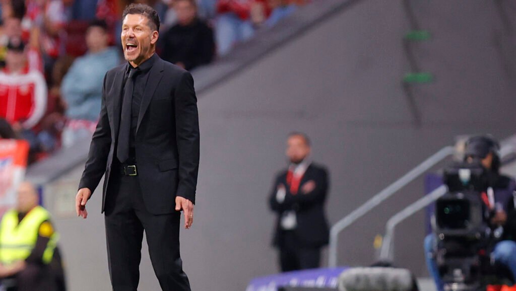 Simeone, en un partido con el Atlético de Madrid.