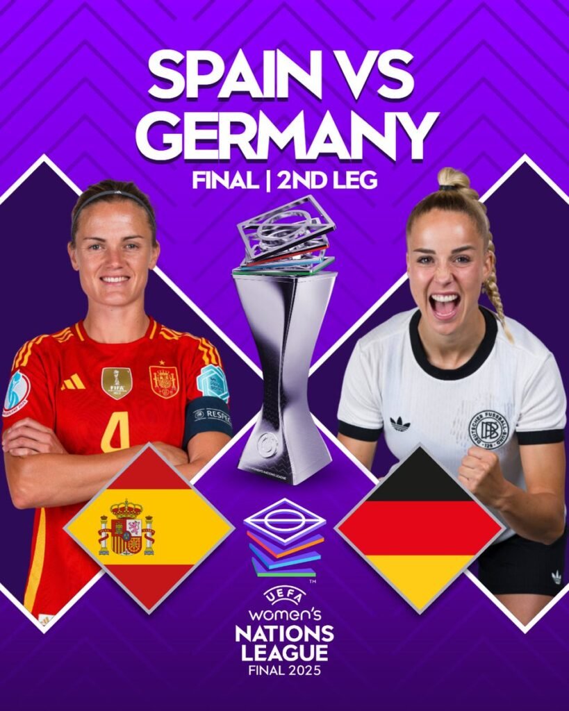 España y Alemania disputan esta noche el segundo partido de la final de la Nations League./ Vía: @WEURO2025