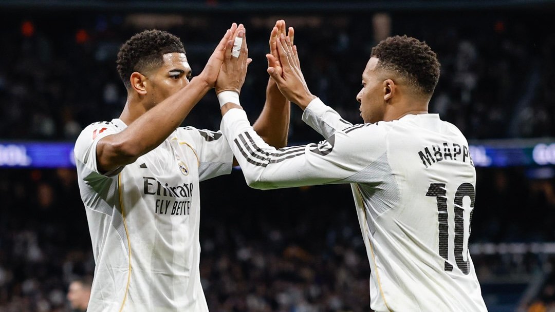 Bellingham y Mbappé celebrando un gol / Via: X @realmadrid