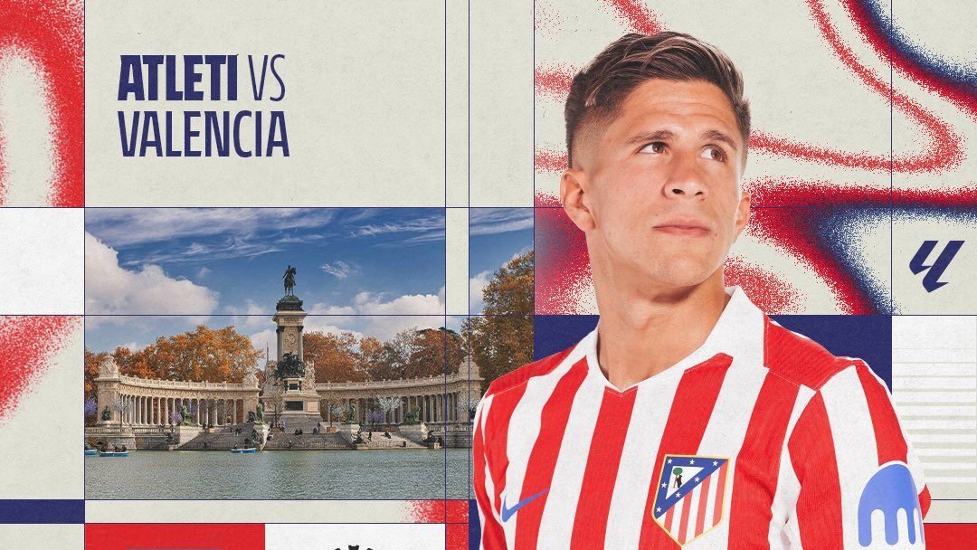 El cartel del partido Atlético vs Valencia.