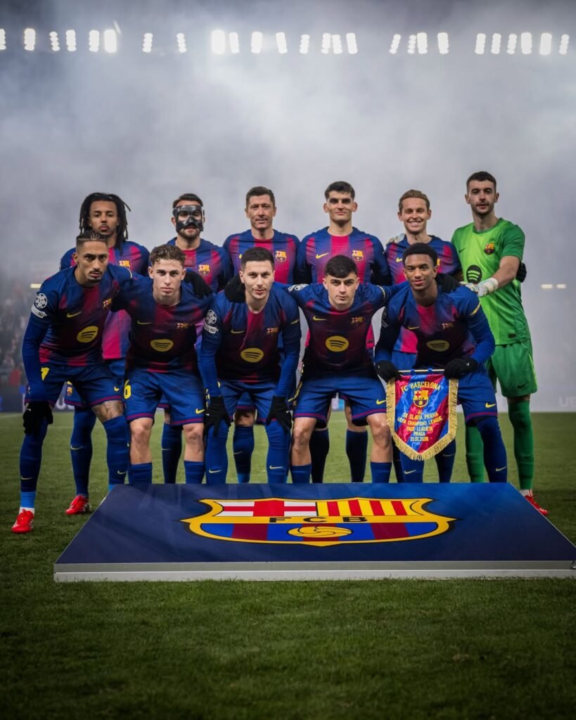 El barcelona antes del encuentro ante el Slavia de Praga