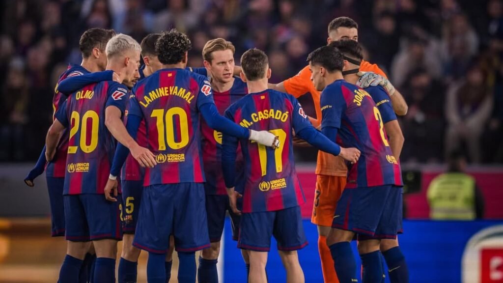 El Barcelona previo al encuentro frente al Oviedo
