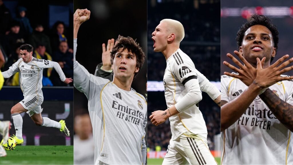 Brahim, Gonzalo, Mastantuono y Rodrygo / Vía X: @RealMadrid