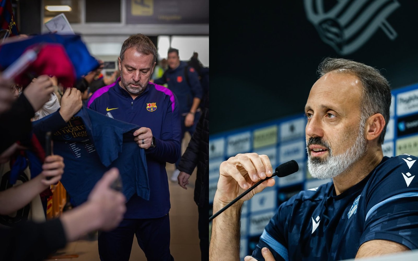 Flick y Matarazzo en la previa del Real Sociedad - Barcelona