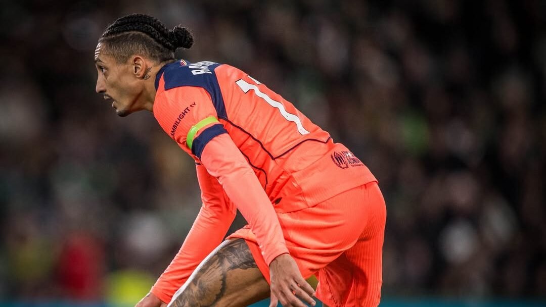 Raphinha con la camiseta del Barcelona