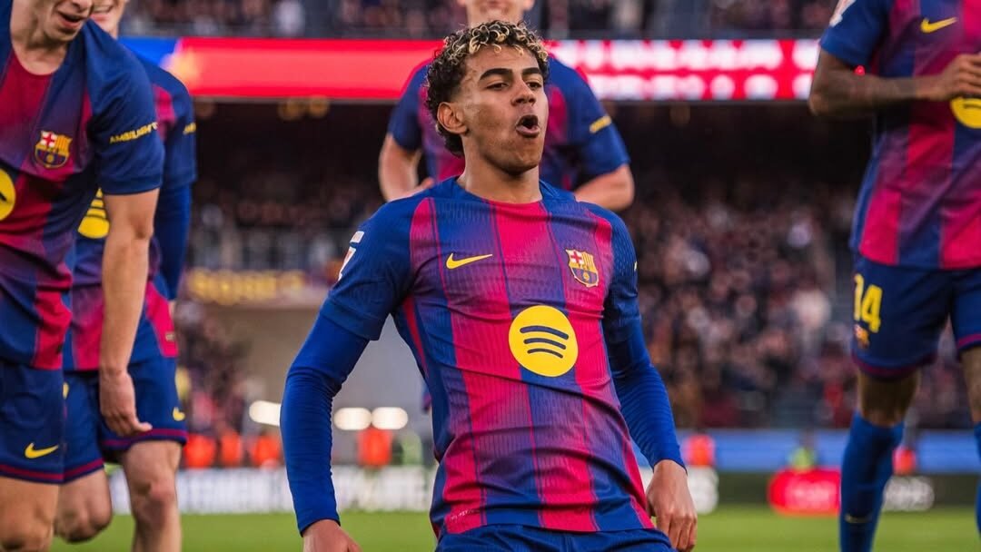 Lamine Yamal celebrando su gol frente al Mallorca