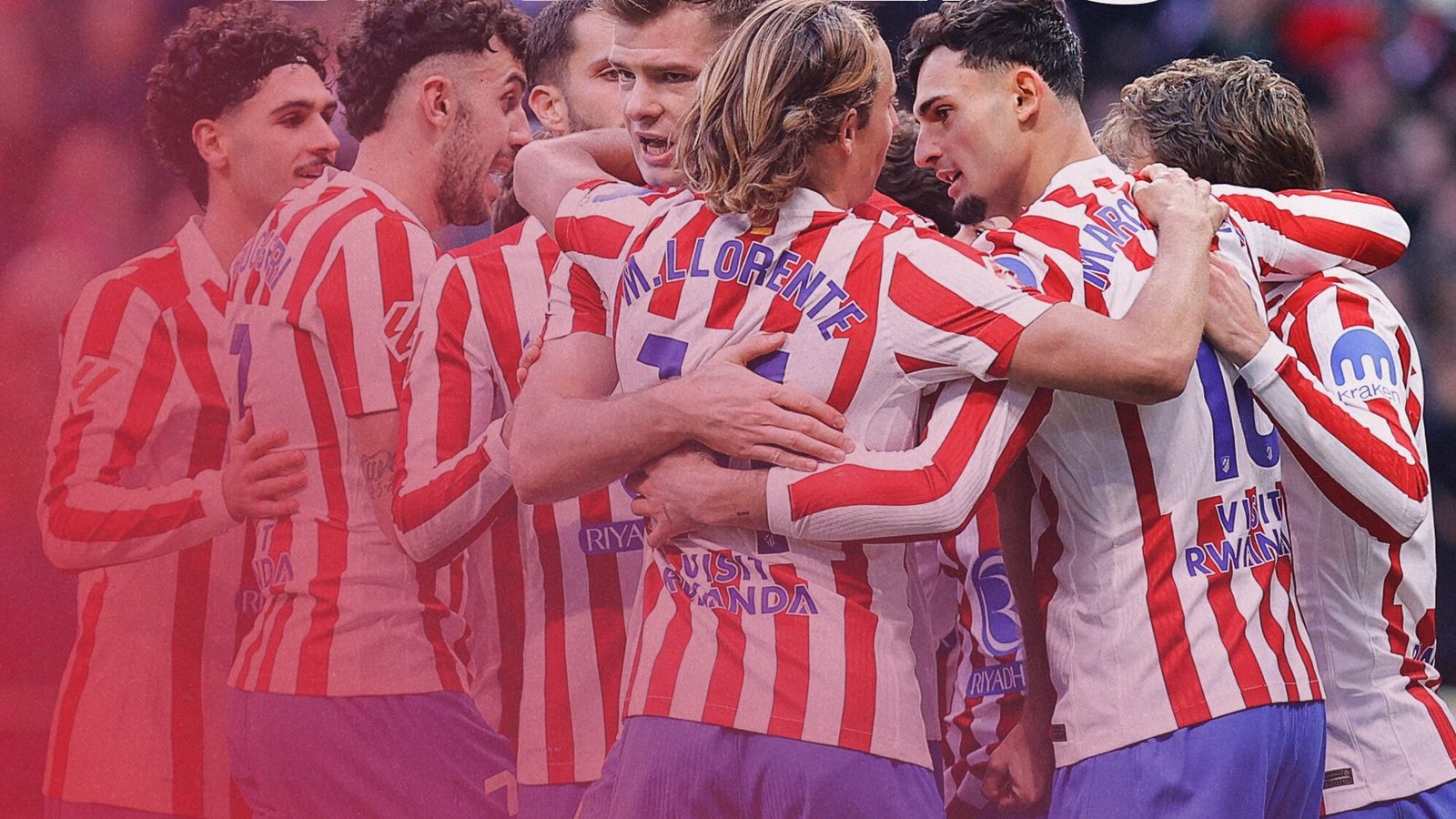 El equipo celebra un gol.