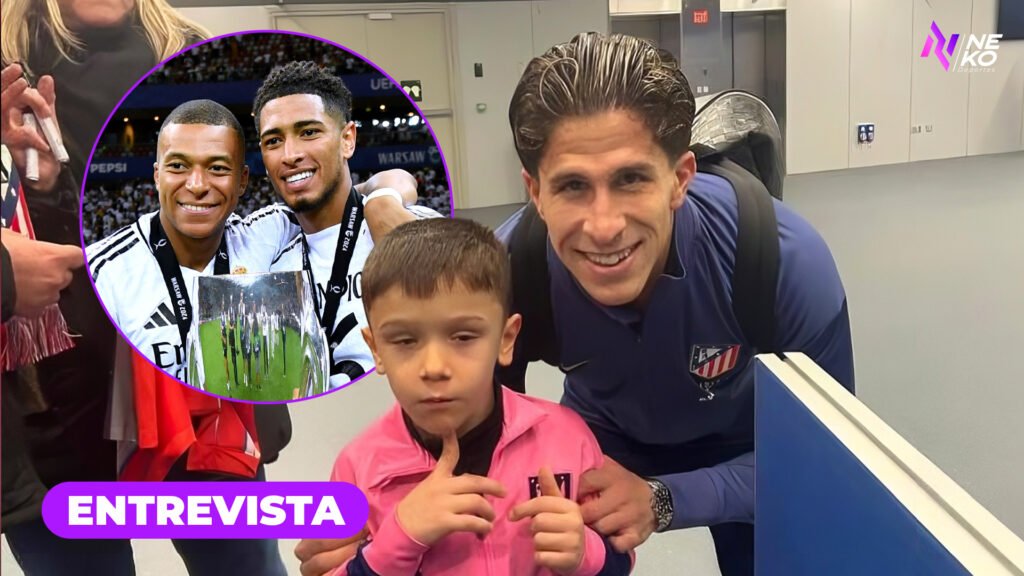 Darío conoce a los jugadores del Atlético de Madrid