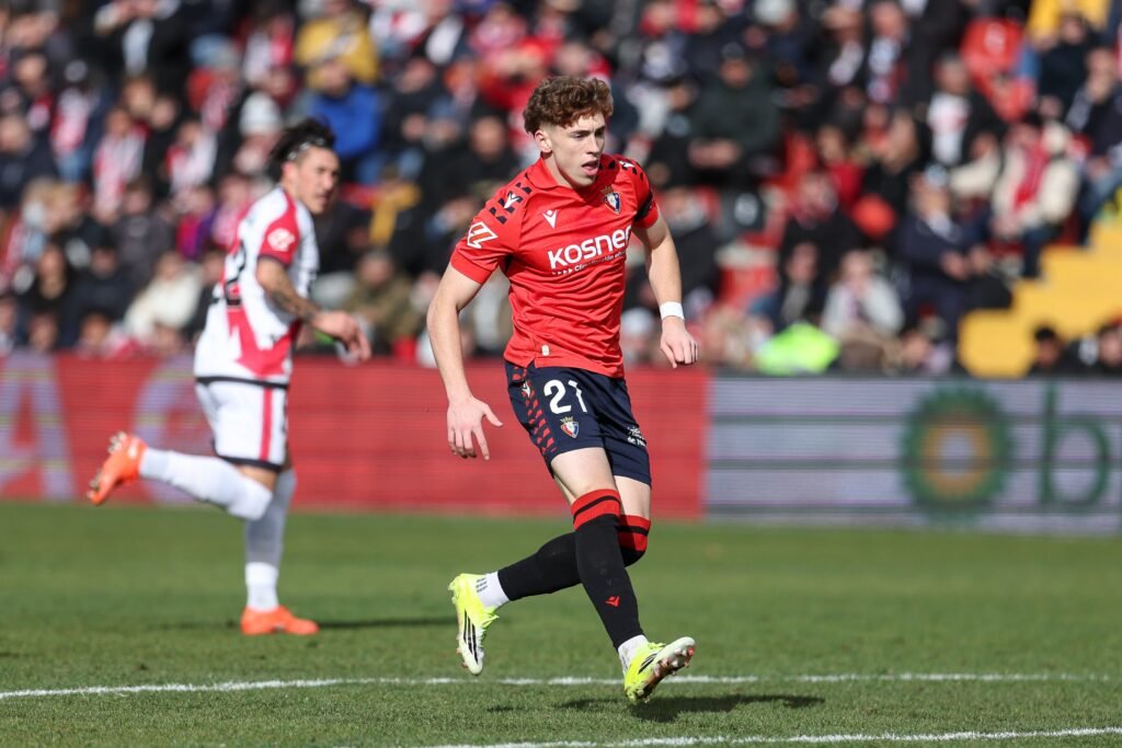 Víctor Muñoz durante el partido entre Rayo Vallecano y Osasuna. Via X: @Osasuna