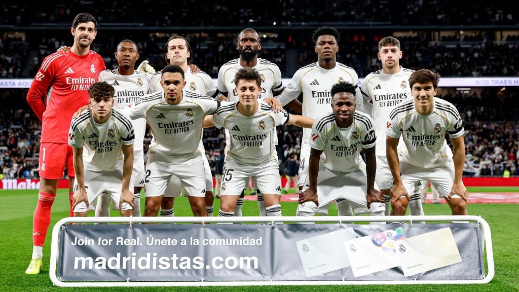 El once del Real Madrid en el partido ante el Getafe. Vía X: @Realmadrid