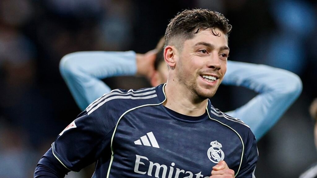 Valverde celebrando su gol ante el Celta / Via: X @realmadrid