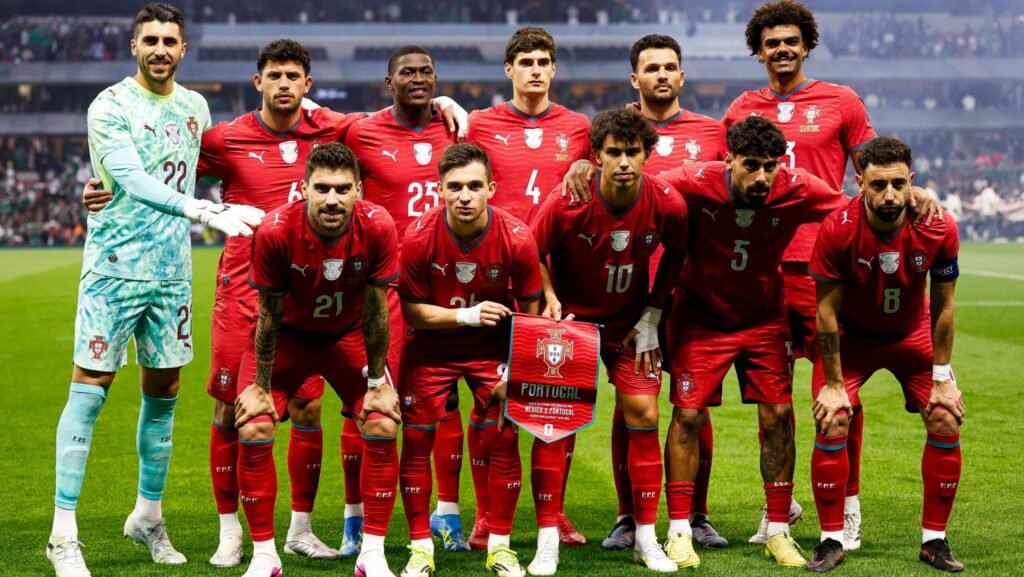 La selección de Portugal, en el partido frente a México.