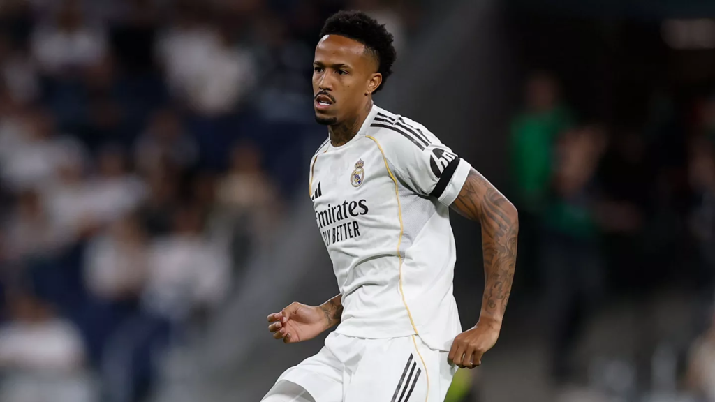 Militao durante el partido ante el Alavés. Vía X: @Realmadrid