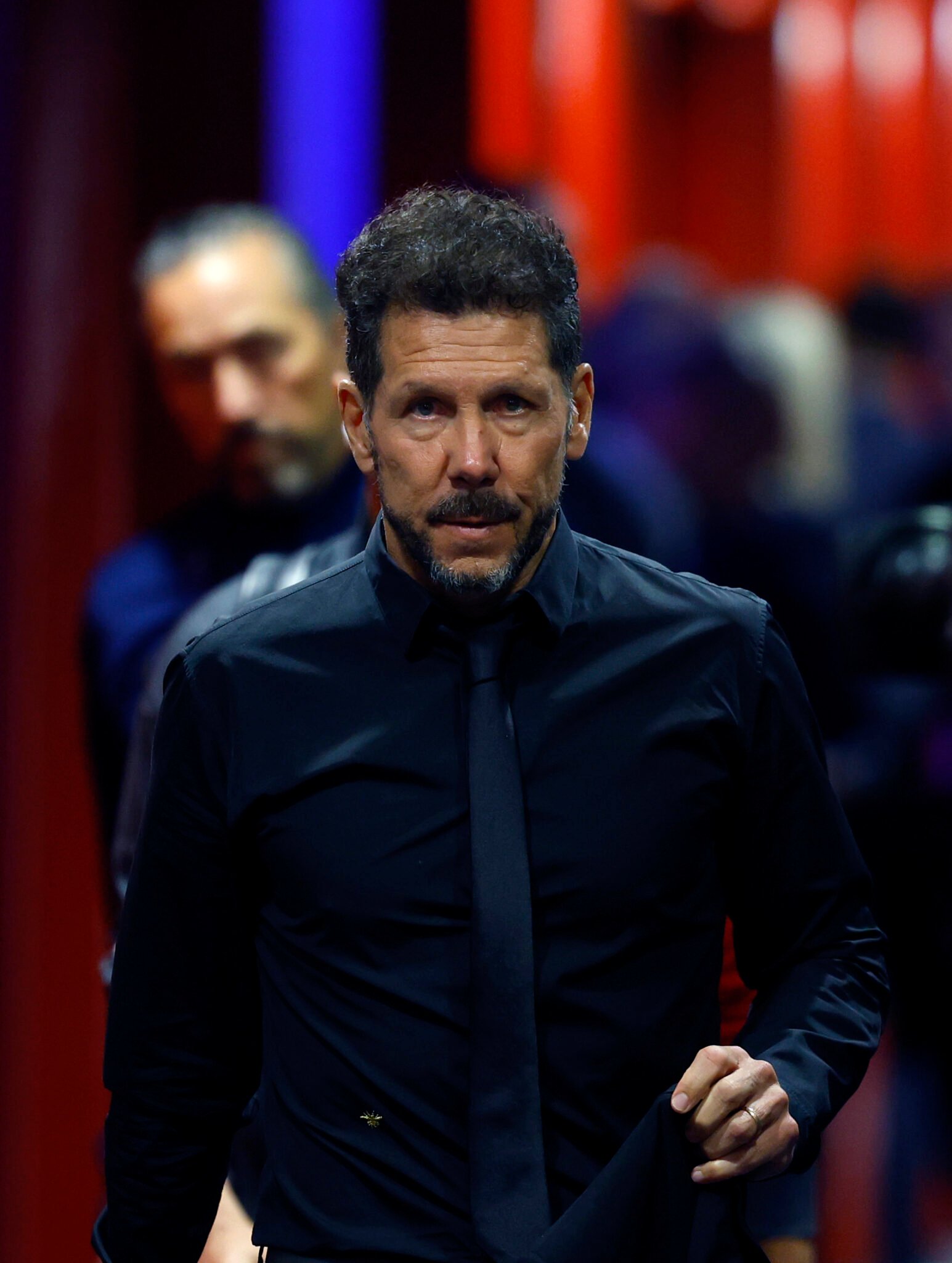Simeone, antes del partido ante el FC Barcelona.