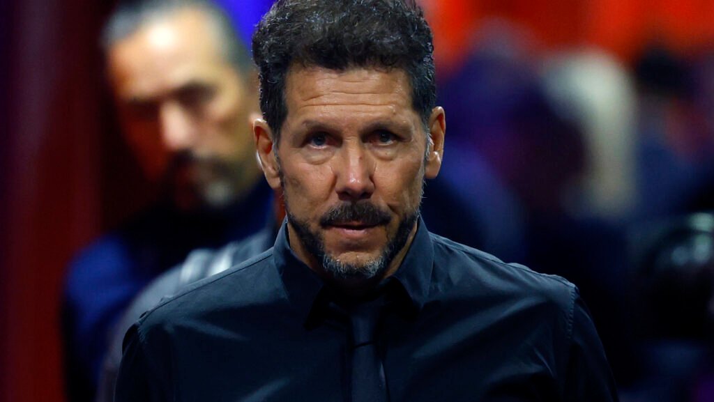 Simeone, antes del partido ante el FC Barcelona.
