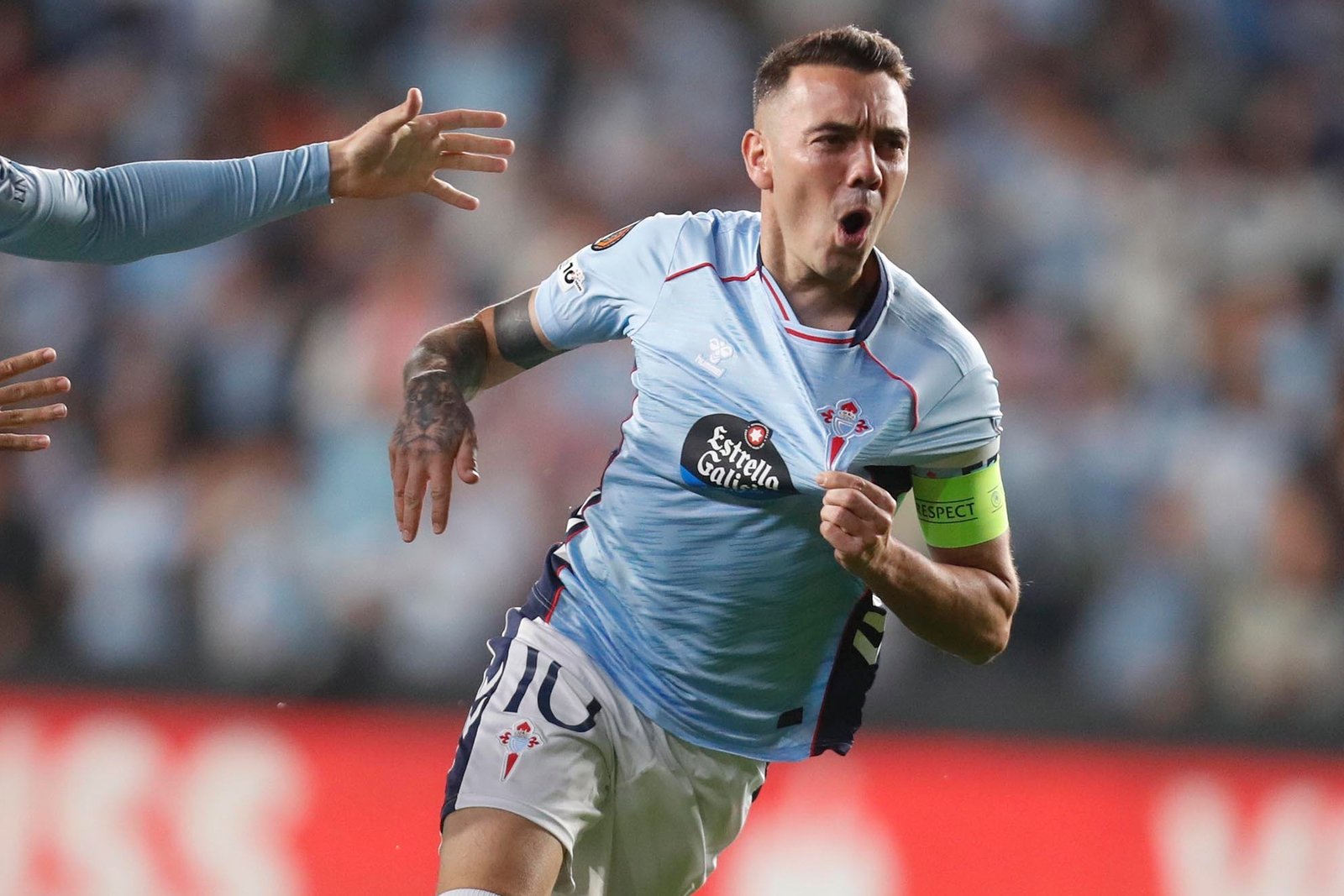 Iago Aspas celebrando un gol