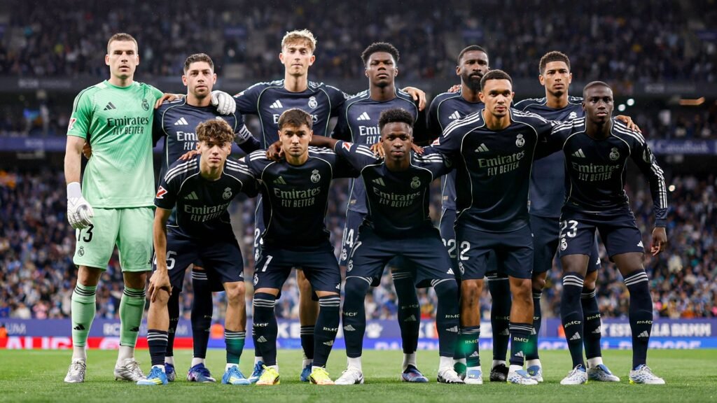 Vinícius y la plantilla del Real Madrid / Vía X/@Realmadrid