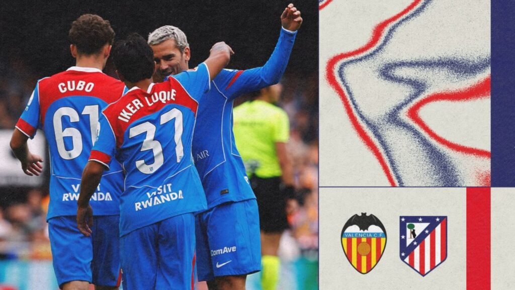 El Atlético gana en Mestalla con protagonismo de la cantera antes de la vuelta de Champions ante el Arsenal en Londres