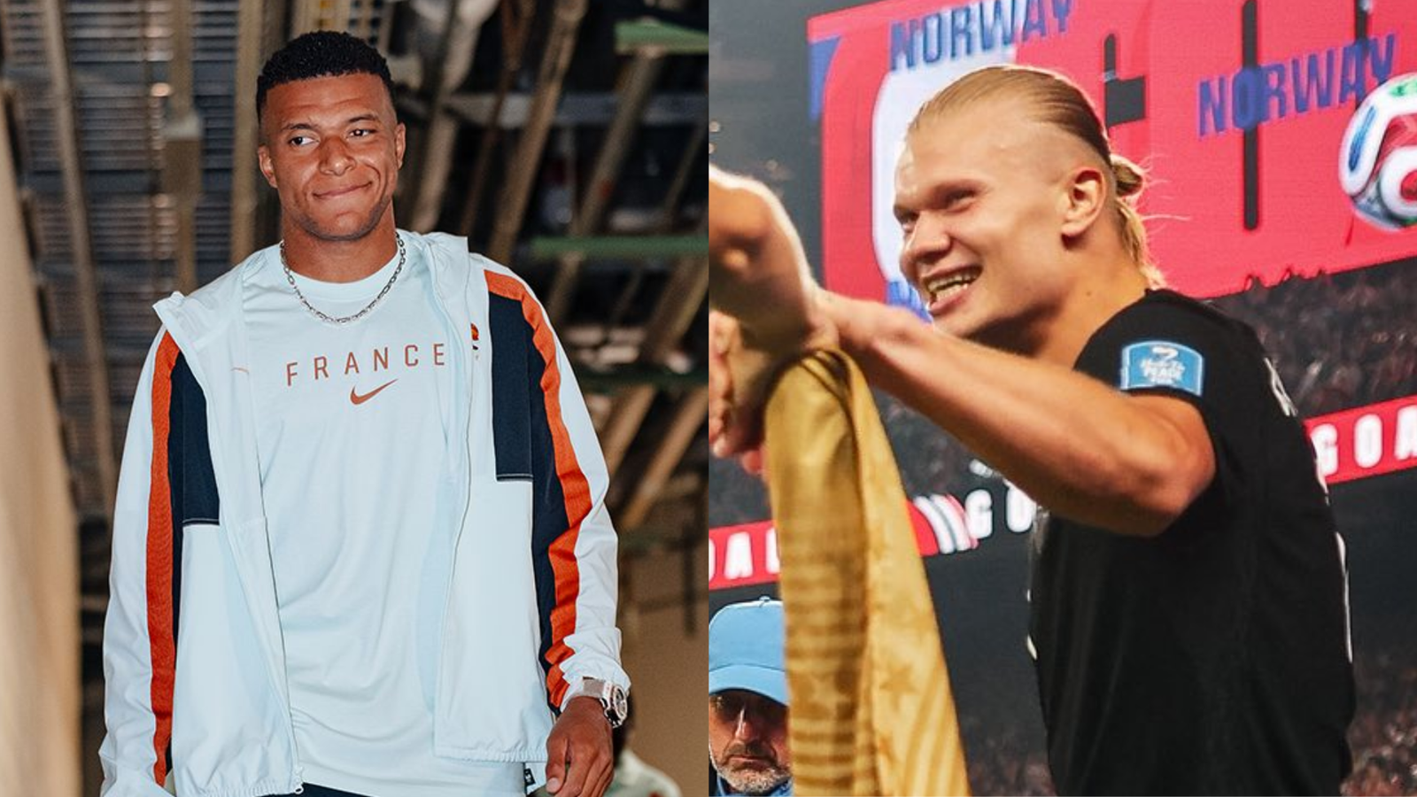 Kylian Mbappé y Erling Haaland. Vía: X/@equipedefrance / @ErlingHaaland