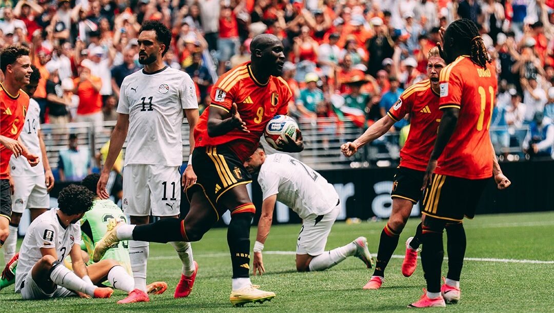 Lukaku, después de anotar el tanto del empate de Bélgica.