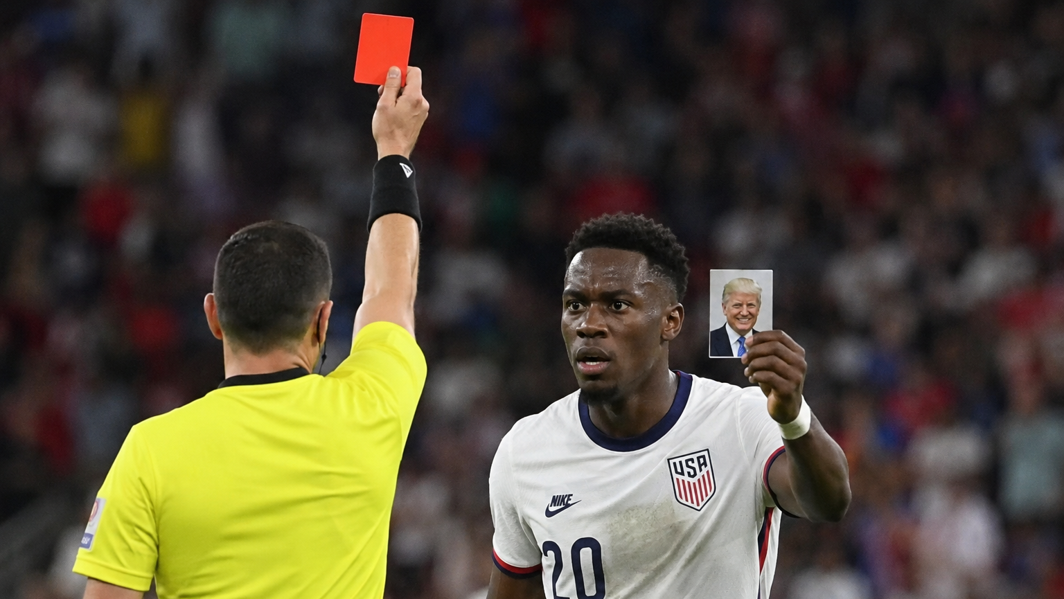 El presidente de Estados Unidos, Donald Trump, ha declarado este lunes que pidió al presidente de la FIFA, Gianni Infantino, que revisara una falta sancionada con tarjeta roja contra el delantero estadounidense Folarin Balogun y que no creía que la falta señalada por el "horrible" árbitro fuera justa.
