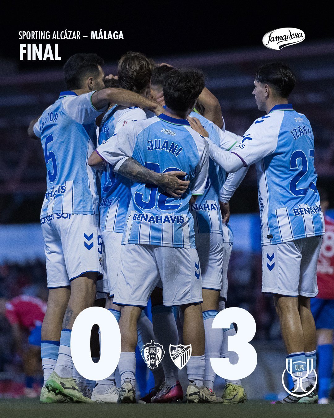 Málaga celebrando un gol